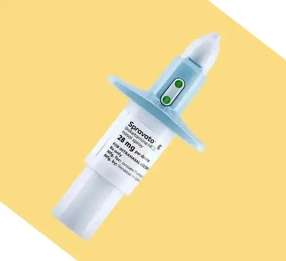 Spravato nasal spray for depression treatment at Reliant Family Psychiatry, showcasing the advanced ketamine-based therapy for fast-acting relief in Grand Prairie and Mansfield, TX